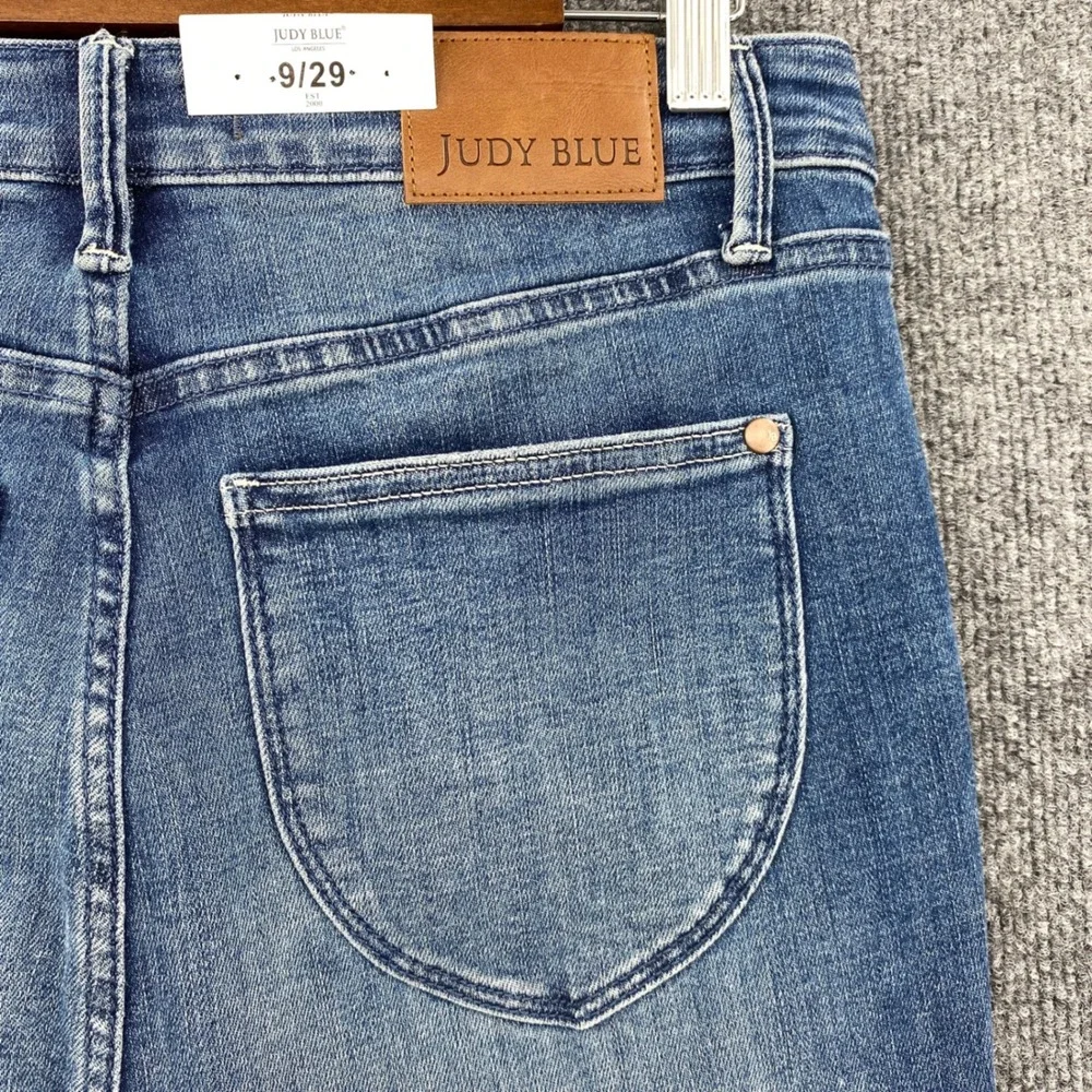 Judy Blue Capri Jeans Womens 9/29 Blue Tummy Control High Rise Slim Fit Casual